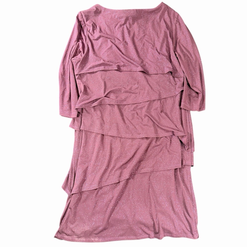 RN Studio by Ronnie Nicole 3/4 Sleeve Purple Sheath Layered‎ Dress Size 14W